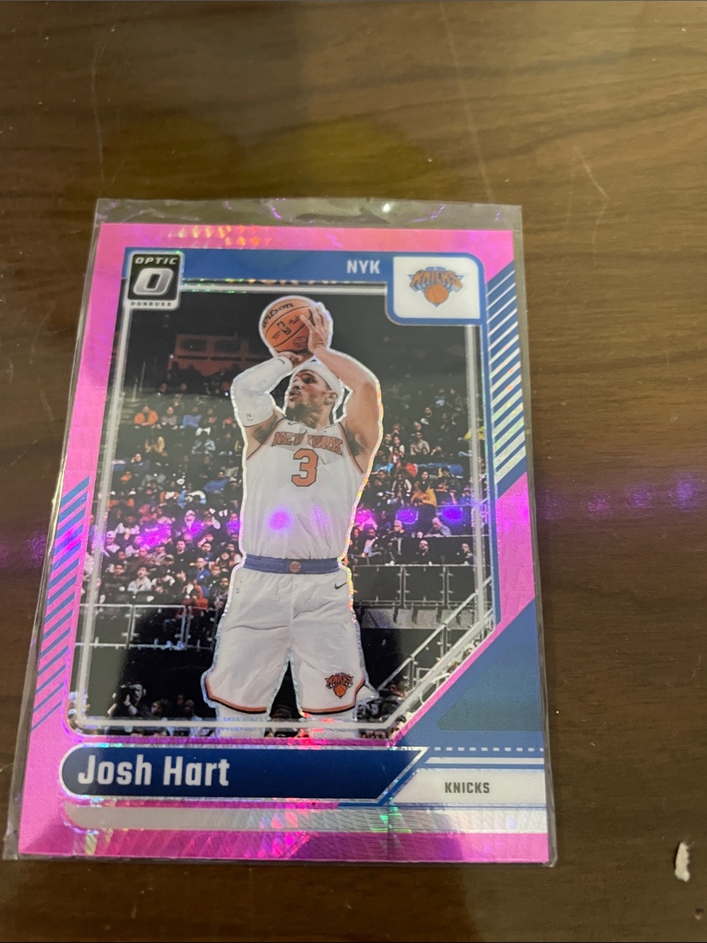 Russ Pink and Blue Josh Hart Basketball Card Key/Card Holder